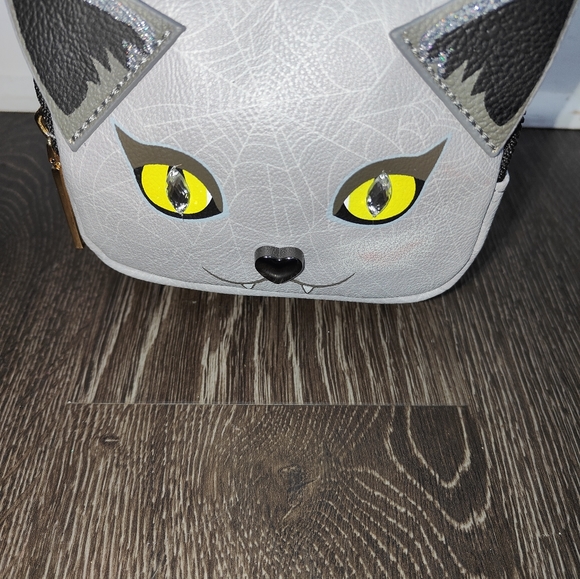 NWT Betsey Johnson Cat Vampire Spider Web Mini Backpack - Picture 15 of 16